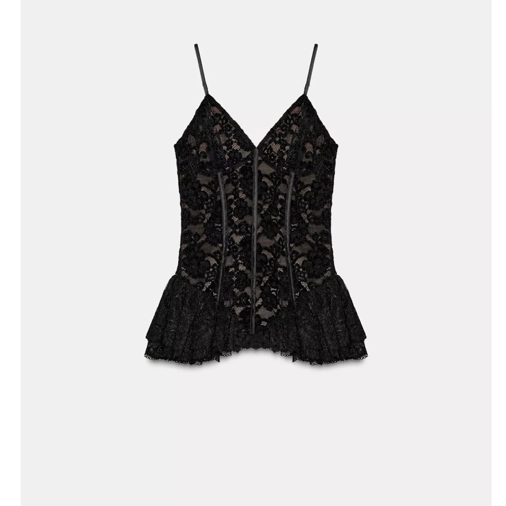 Elegant Black Lace Camisole Top